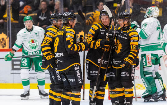 Skellefteås Pontus Johansson jublar med Emil Djuse, Victor