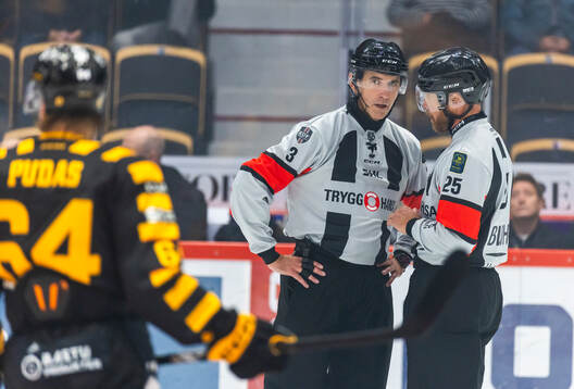 Domare Tobias Björk och domare Linus Öhlund