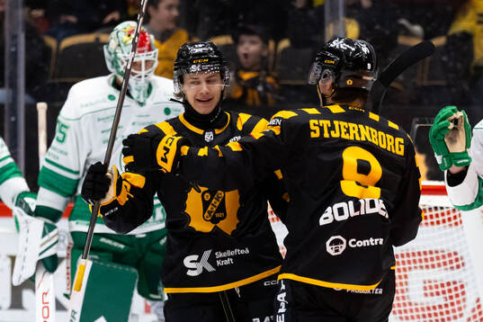 Skellefteås Pontus Johansson jublar med Victor Stjernborg