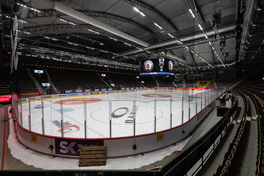 Interiör vy över Skellefteå Kraft Arena