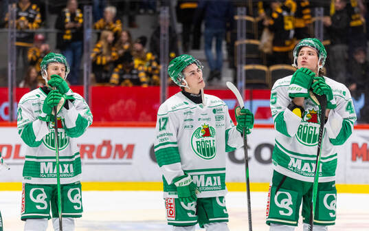 Rögles Linus Sjödin, Isak Norlin och Gregor Biber deppar