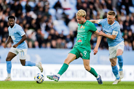 BK Olympics Emil Persson och Malmö FFs Anders Christiansen