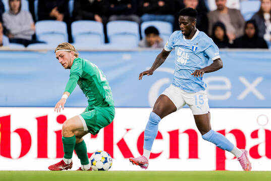 BK Olympics Albin Sundgren och Malmö FFs Salifou Soumah