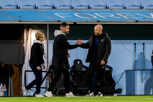 BK Olympics tränare Anes Mravac och Malmö FFs