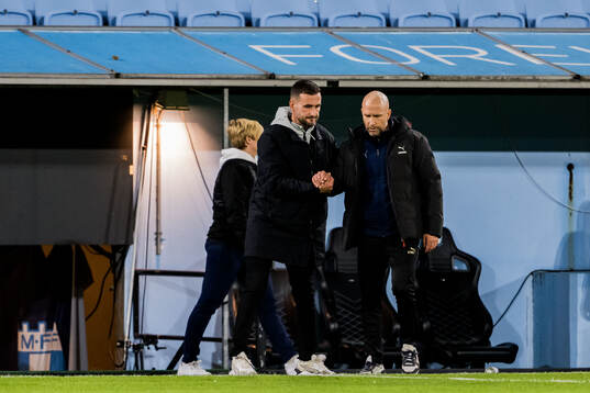 BK Olympics tränare Anes Mravac och Malmö FFs