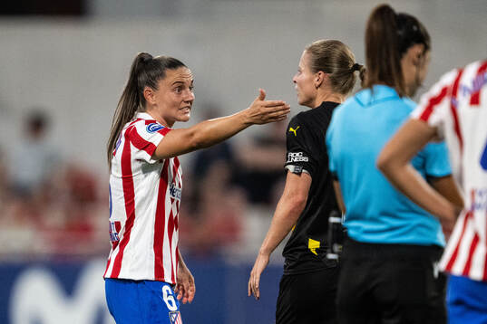 Vilde Böe Risa of Atletico Madrid reacts against Anna