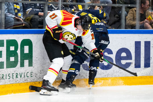 Brynäs Mattias Norlinder och HV71s Joona Luoto