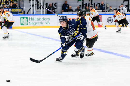 HV71s Hugo Pettersson och Brynäs Anton Rödin
