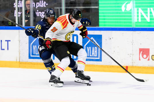 HV71s Joona Luoto och Brynäs Johannes Kinnvall