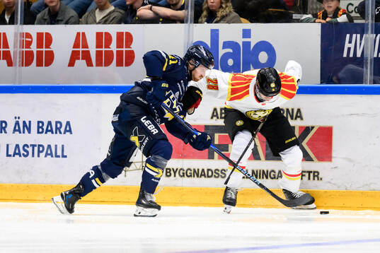 HV71s Riley Woods och Brynäs Johannes Kinnvall