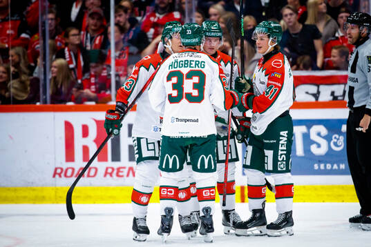 Frölundas Tom Nilsson, Linus Högberg och Ivar Stenberg