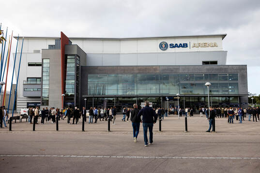 Exteriör vy av Saab Arena