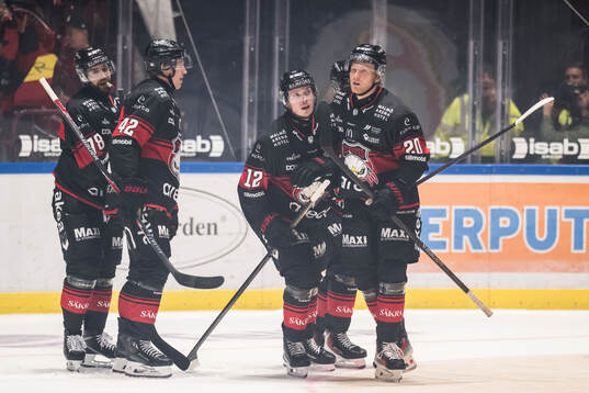 Malmö Redhawks Linus Öberg jublar