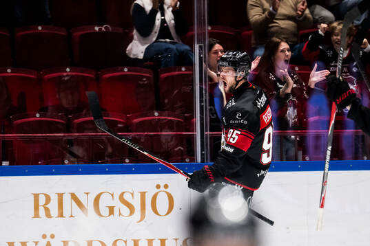 Malmö Redhawks Carl Persson jublar
