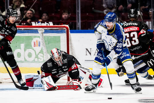 Malmö Redhawks målvakt Marek Langhamer och Leksands Nolan