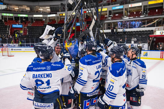 Karlskogas spelare jublar