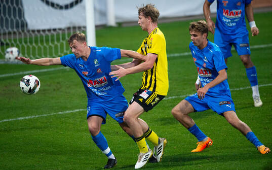 IFK Hässleholms Hugo Arvidsson i matchen i div. 2 mellan
