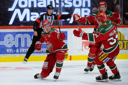 Modos Linus Andersson jublar