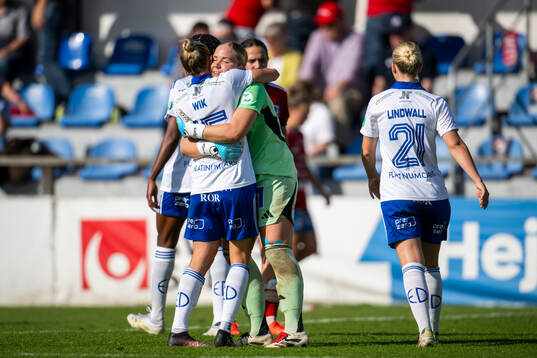 IFK Norrköpings Sofia Hjern och Jessica Wik jublar