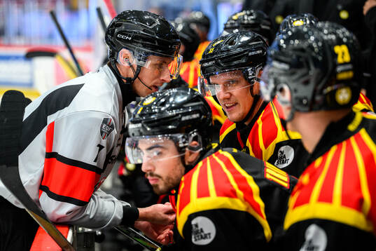 Domare Christoffer Holm och Brynäs Jakob Silfverberg