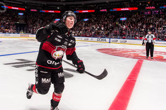 Malmö Redhawks Petter Vesterheim jublar