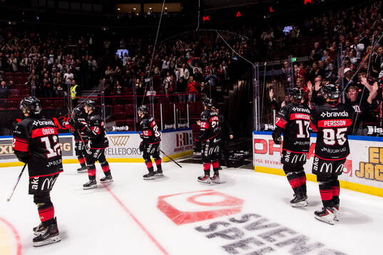 Malmö Redhawks spelare jublar