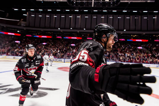 Malmö Redhawks Carl Persson jublar