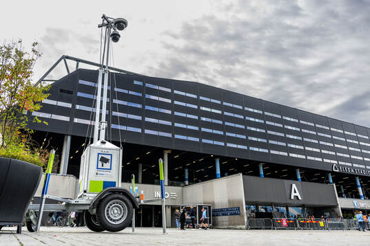 Portabel kameraövervakning utanför Eleda stadion