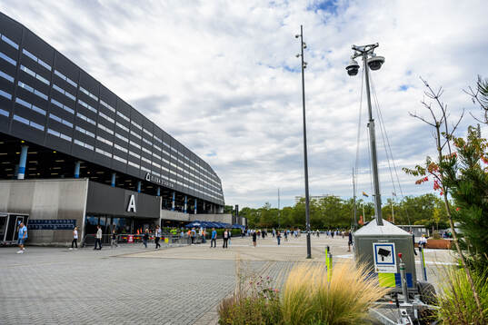 Portabel kameraövervakning utanför Eleda stadion