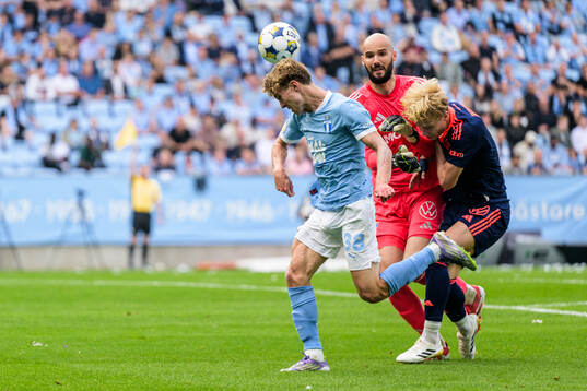 Malmö FFs Hugo Bolin, Djurgårdens Filip Manojlovic och
