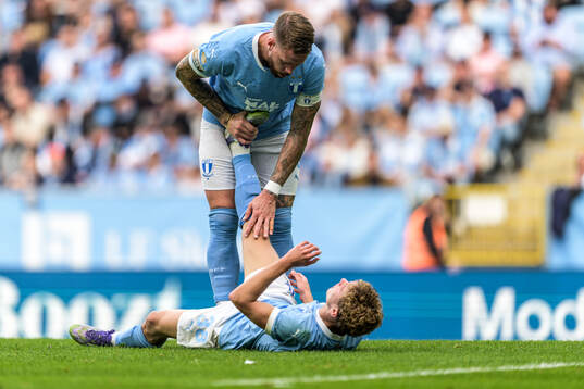 Malmö FFs Pontus Jansson och Hugo Bolin