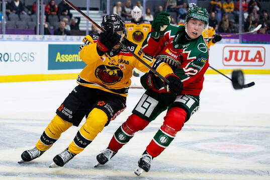Luleås Einar Emanuelsson och Frölundas Noah Hasa