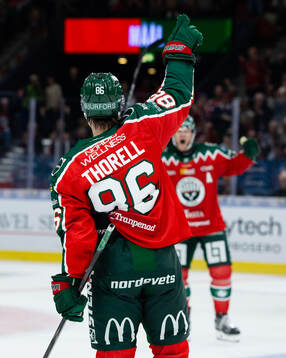 Frölundas Erik Thorell jublar