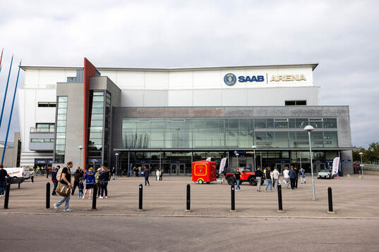 Exteriör vy av Saab Arena