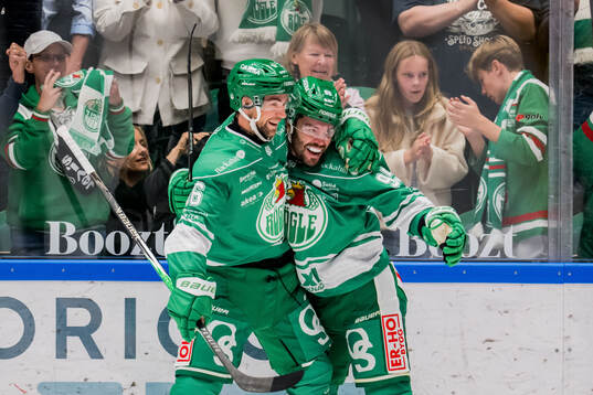 Rögles Lukas Ekeståhl-Jonsson och Mark Friedman jublar