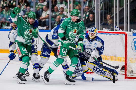 Rögles Josh Dickinson och Albin Sundsvik och Leksands