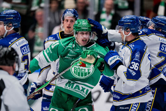 Rögles Simon Zether och Leksands Stefan Milosevic