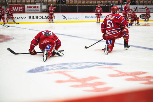 Timrås Jonathan Dahlén och Anton Lander värmer upp