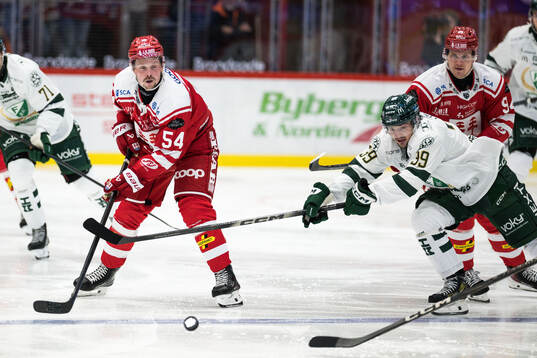 Timrås Jonathan Dahlén och Färjestads Luke Philp