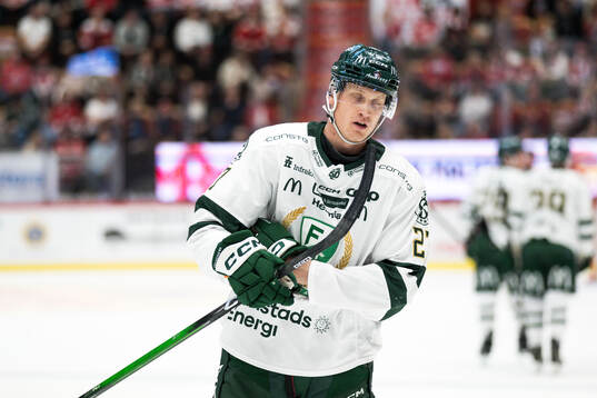 Färjestads Gabriel Carlsson deppar