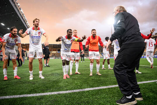 Degerfors spelare jublar