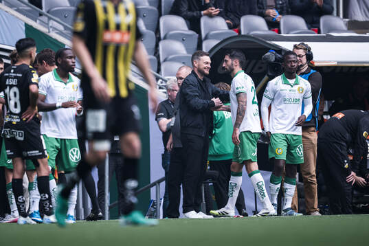 Hammarbys tränare Kim Hellberg och Nahir Besara