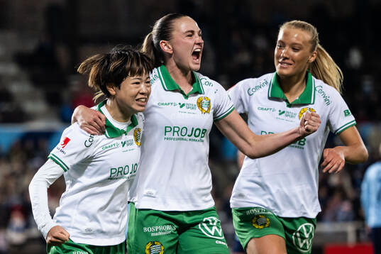 Hammarbys Asato Miyagawa, Vilde Hasund och Smilla Holmberg