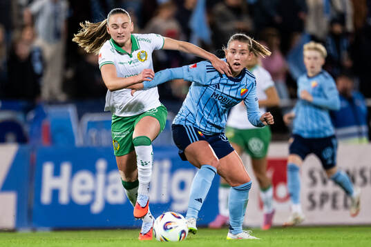 Hammarbys Vilde Hasund och Djurgårdens Elsa Pelgander