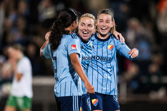 Djurgårdens Annika Svensson, Mimmi Larsson och Elsa
