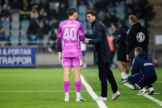 IFK Norrköpings målvakt David Andersson och Martin Falk