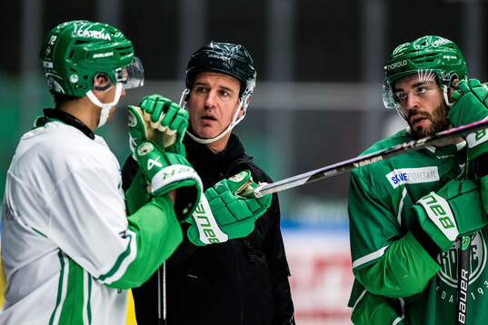 Daniel Zaar, tränare Dan Tangnes och Mark Friedman