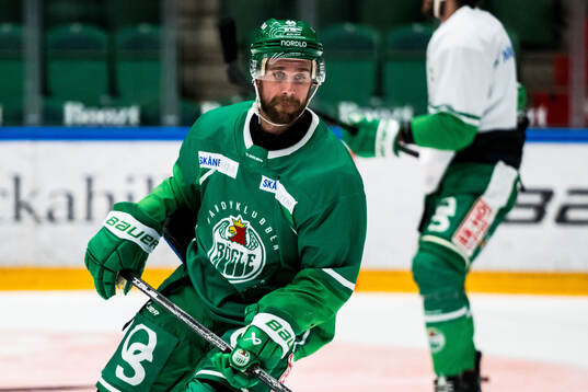 Calvin de Haan en träning med Rögle