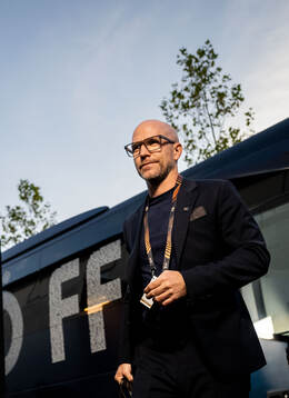 Malmö FFs head coach Henrik Rydström arrives at the