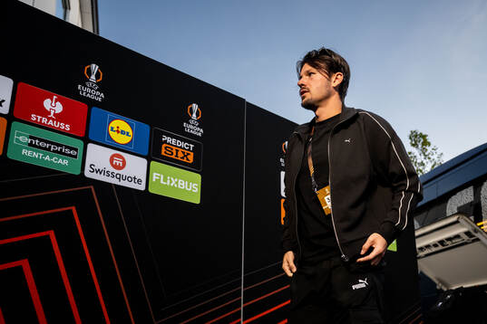 Malmö FFs Stefano Vecchia arrives at the stadium